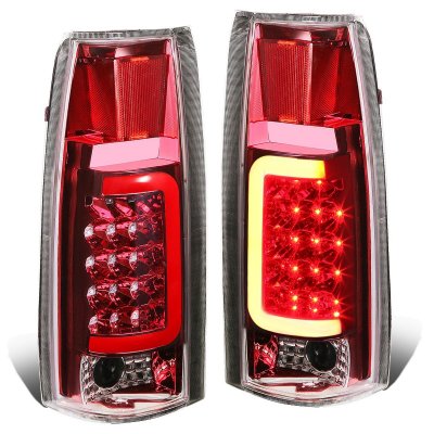 Chevy 3500 Pickup 1988-1998 LED Tail Lights Red Tube