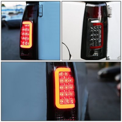 GMC Jimmy Full Size 1992-1994 Smoked LED Tail Lights Red Tube