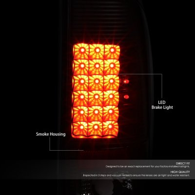 Ford F350 Super Duty 1999-2007 Black Smoked LED Tail Lights