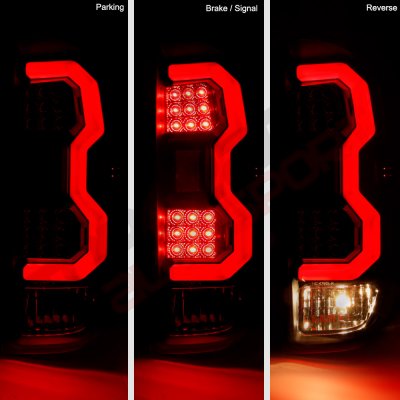 Driver & Passenger Side VIPMOTOZ Neon Tube LED Tail Light Lamp Assembly For 2014-2019 Toyota Tundra Pickup Truck Smoke Lens Black Housing 