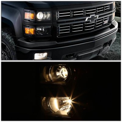 Chevy Silverado 1500 2014-2015 Black Projector Headlights