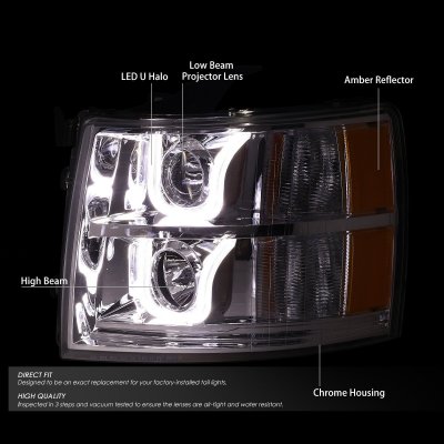 Chevy Silverado 2500HD 2007-2014 LED DRL Projector Headlights