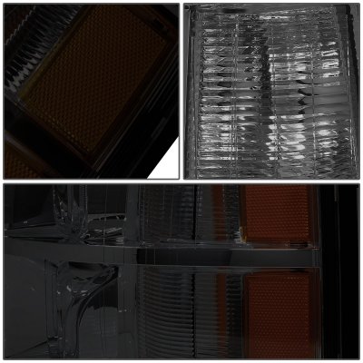 Chevy Silverado 2007-2013 Smoked LED DRL Projector Headlights