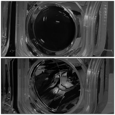 Chevy Silverado 2500HD 2007-2014 Smoked LED DRL Projector Headlights