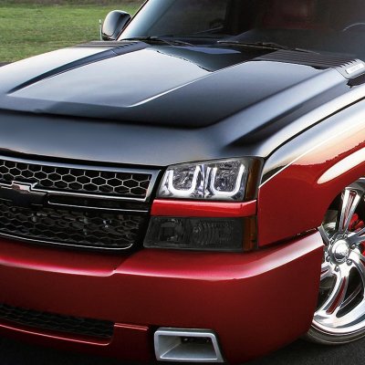 Chevy Silverado 3500 2003-2006 Smoked LED DRL Headlights Bumper Lights