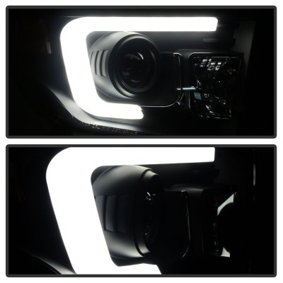 Toyota Tundra 2014-2017 Black Smoked LED DRL Projector Headlights