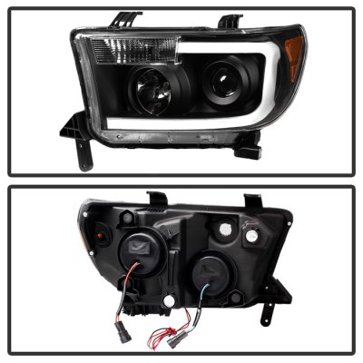 Toyota Sequoia 2008-2013 Black LED DRL Projector Headlights
