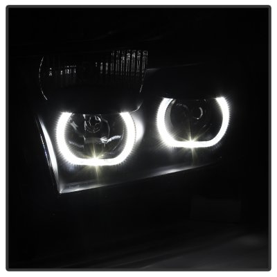 Toyota Tundra 2007-2013 Black Smoked Halo Projector Headlights