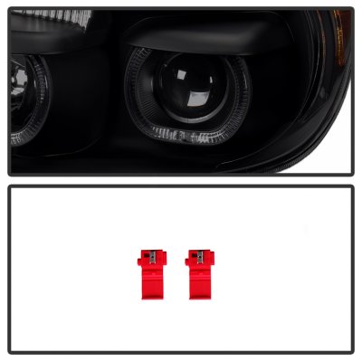 Toyota Tundra 2007-2013 Black Smoked Halo Projector Headlights