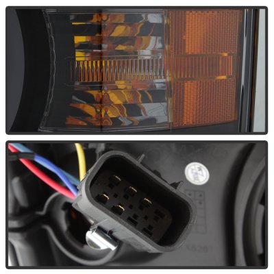 Chevy Silverado 1500 2014-2015 Black LED DRL Tube Projector Headlights