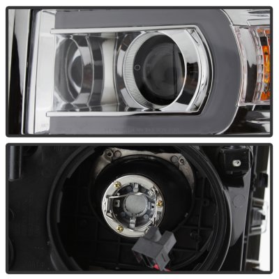 Chevy Silverado 1500 2014-2015 LED DRL Tube Projector Headlights