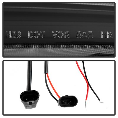 Chevy Silverado 2007-2013 Black LED DRL Projector Headlights