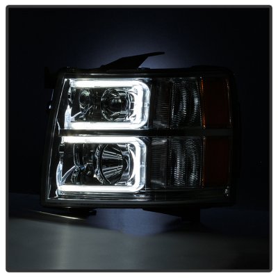 Chevy Silverado 3500HD 2007-2014 LED DRL Projector Headlights