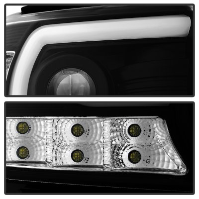 GMC Sierra 3500HD 2015-2018 Black LED Signature DRL Projector Headlights
