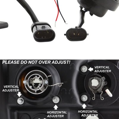 GMC Sierra 2500HD 2007-2014 Black LED DRL Projector Headlights