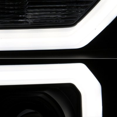 GMC Sierra 2500HD 2007-2014 Black LED DRL Projector Headlights