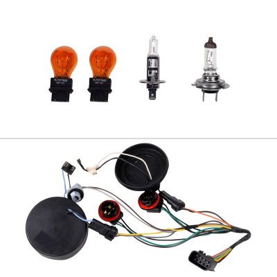 GMC Sierra Denali 2008-2013 Black Smoked Halo Projector Headlights LED