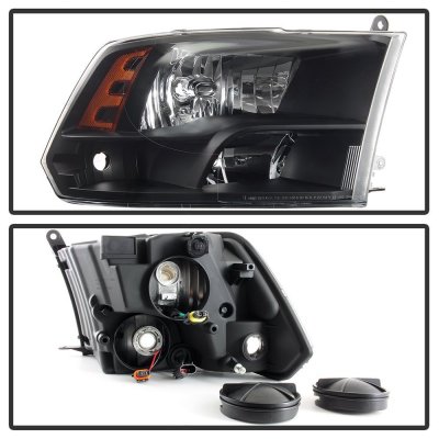 Dodge Ram 3500 2010-2018 Black Quad Headlights