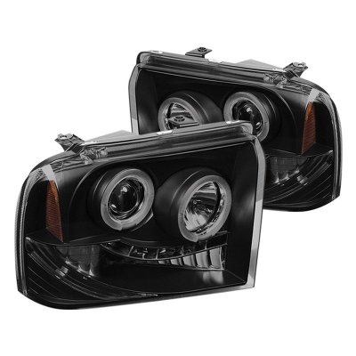 Ford F450 Super Duty 2005-2007 Black Smoked Projector Headlights