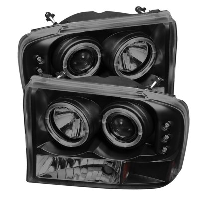 Ford F250 Super Duty 1999-2004 Black Smoked Projector Headlights