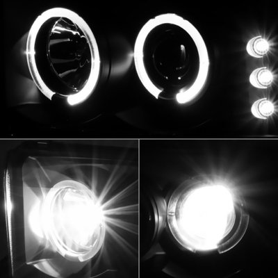 Ford F250 Super Duty 1999-2004 Black Smoked Projector Headlights