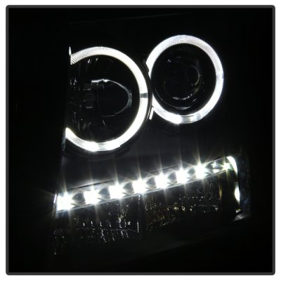 Chevy Suburban 2007-2014 Black Halo Projector Headlights LED