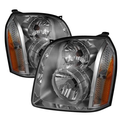 Black Housing Halogen Headlights For 2007-2014 GMC Yukon Denali XL – Left & Right – JUPITERAUTO