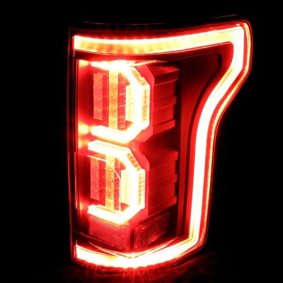 Ford F150 2015-2017 Black LED Tail Lights Outline