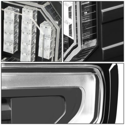 Ford F150 2015-2017 Black LED Tail Lights Outline