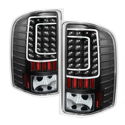 Chevy Silverado 2500HD 2007-2014 Black C-Custom LED Tail Lights