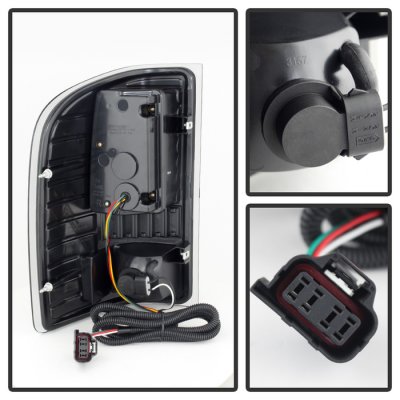 Chevy Silverado 3500HD 2007-2014 Chrome C-Custom LED Tail Lights