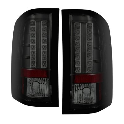 Chevy Silverado 2500HD 2007-2014 Black Smoked LED Tail Lights