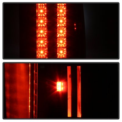 Chevy Silverado 2500HD 2007-2014 Black Smoked LED Tail Lights