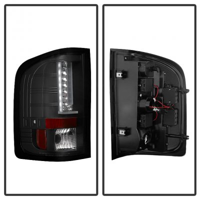 Chevy Silverado 2500HD 2007-2014 Black L-Custom LED Tail Lights