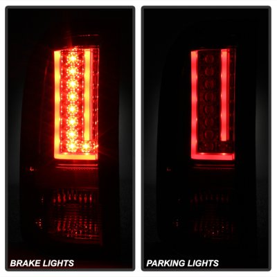 Chevy Silverado 2007-2013 Black Smoked L-Custom LED Tail Lights