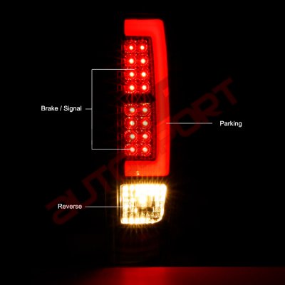 Chevy Colorado 2004-2012 Black LED Tail Lights Tube