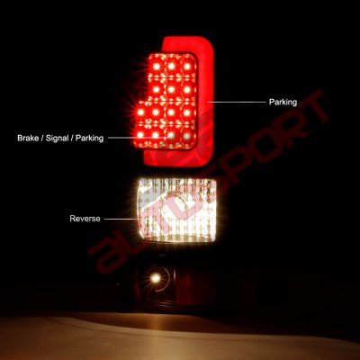 Chevy Silverado 2500 2003-2004 Smoked LED DRL Headlights Bumper Lights LED Tail Lights Red Tube