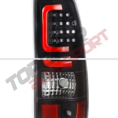 Chevy Silverado 1500HD 2003-2006 Black LED Tail Lights Red Tube