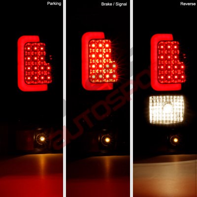 Chevy Silverado 1500HD 2003-2006 Black LED Tail Lights Red Tube