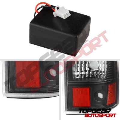 Chevy Silverado 2003-2006 Black LED Tail Lights Red Tube