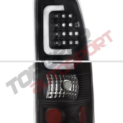 Chevy Silverado 1500HD 2001-2002 Black LED Tail Lights Tube