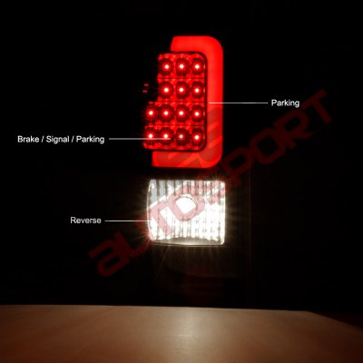 GMC Sierra 1500HD 2001-2006 Black LED Tail Lights Tube