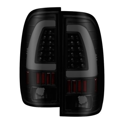 Ford F350 Super Duty 1999-2007 Black Smoked Tube LED Tail Lights