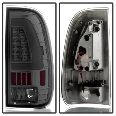 Ford F350 Super Duty 1999-2007 Smoked Tube LED Tail Lights