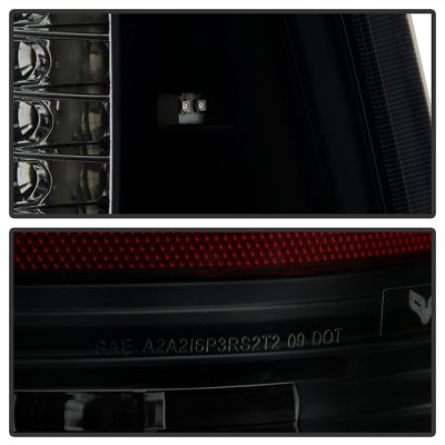 Dodge Ram 2009-2018 Black Smoked C-Custom Full LED Tail Lights