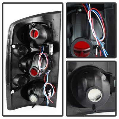 Dodge Ram 2002-2006 Black Smoked LED Ring Tail Lights