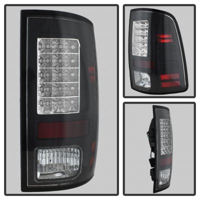 Dodge Ram 2013-2018 Black LED Tail Lights P-Series