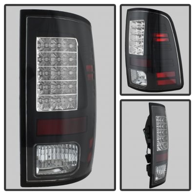 Dodge Ram 3500 2013-2018 Black LED Tail Lights P-Series