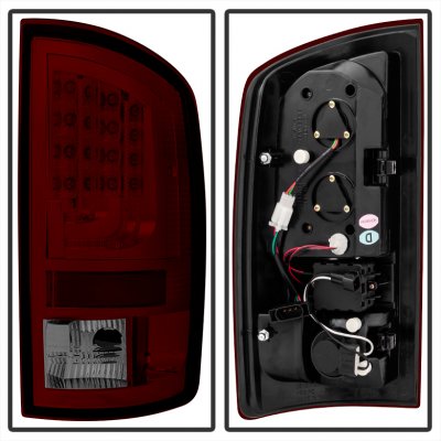 Dodge Ram 3500 2007-2009 Red Smoked LED Tail Lights