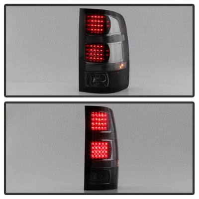 GMC Sierra 3500HD 2007-2014 Black Smoked LED Tail Lights